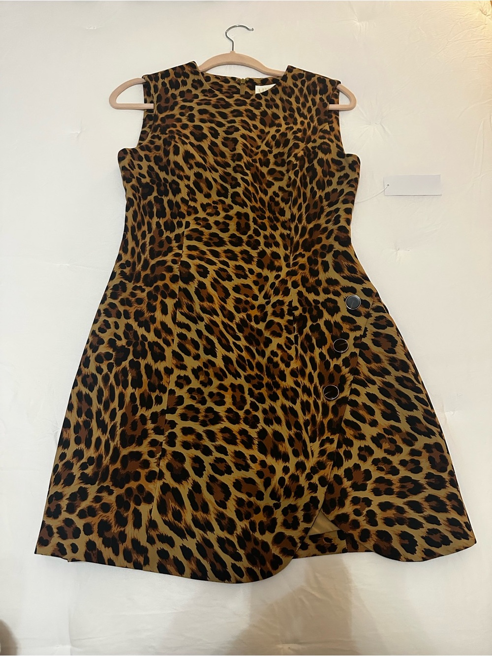 Sleeveless Leopard Print Mini Dress - Brown